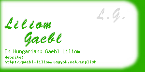 liliom gaebl business card